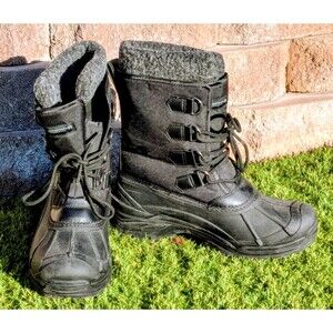 Oscar Weatherproof Since 1948 Black Rubber Foot Men's 10M Lace-Up Snow Boots EUC